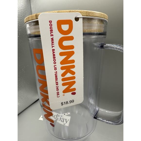 2025 Dunkin’ Double Wall Bamboo Tumbler /40 oz / NWT - Picture 3 of 6